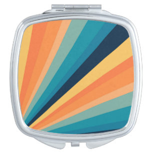 Retro sun rays compact mirror