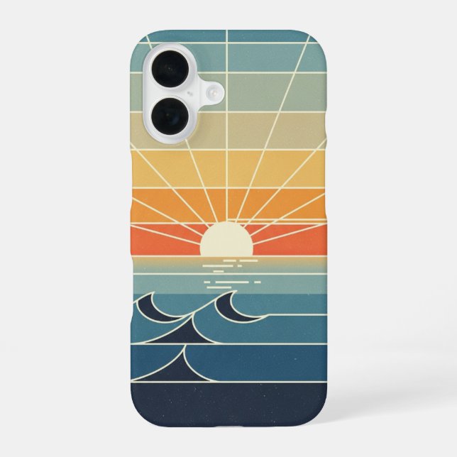 Retro Sun Rays iPhone Case (Back)