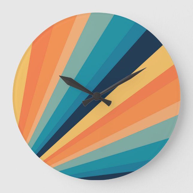 Retro sun rays large clock (Front)