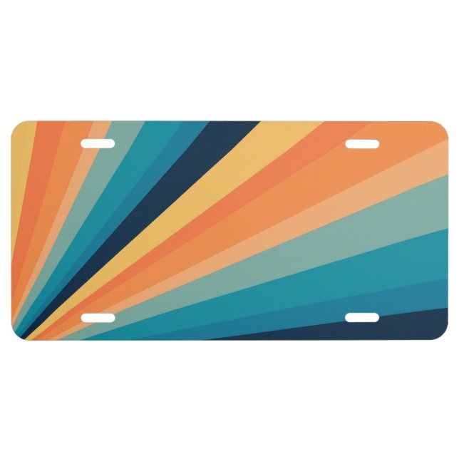 Retro sun rays license plate (Front)