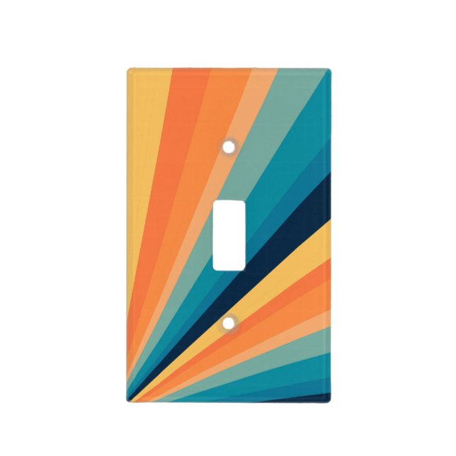 Retro sun rays light switch cover (Front)