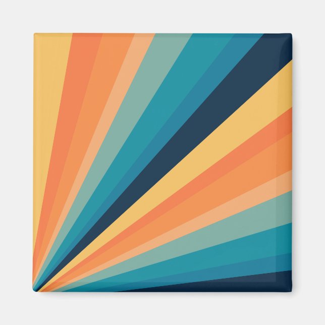 Retro sun rays magnet (Front)