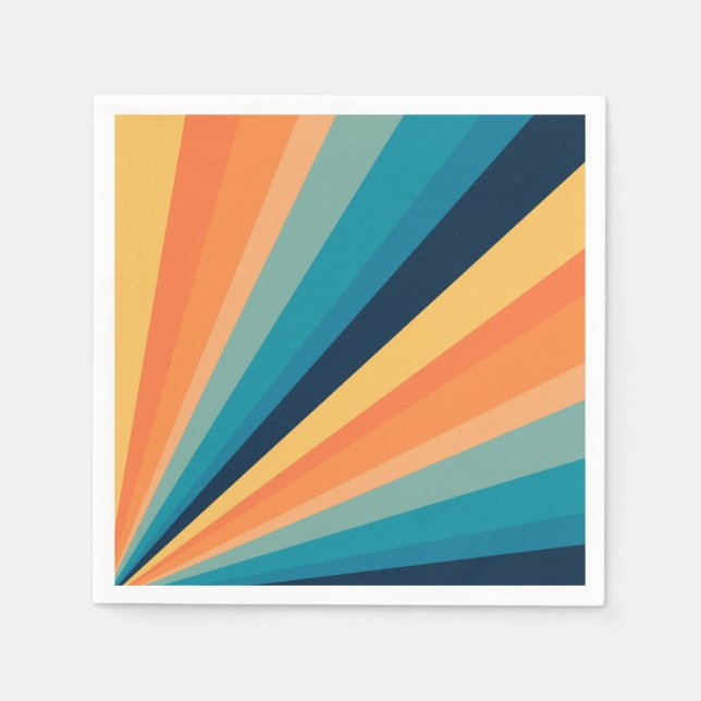 Retro sun rays napkins (Front)