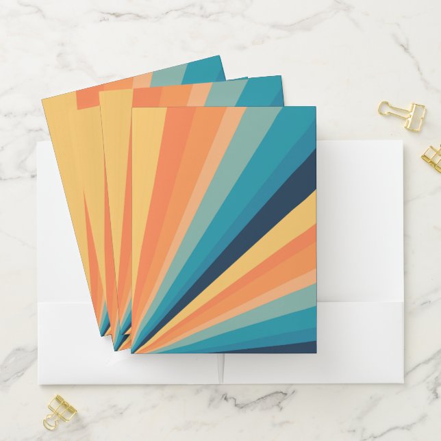 Retro sun rays pocket folder (In Situ)