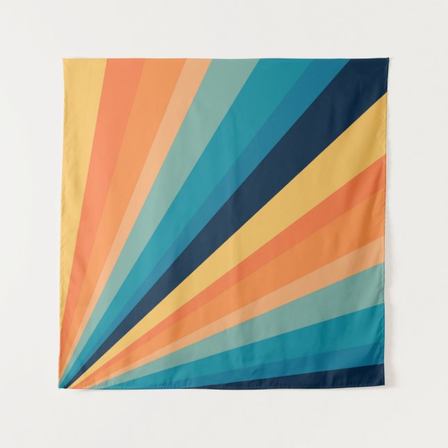 Retro sun rays tapestry (Front)