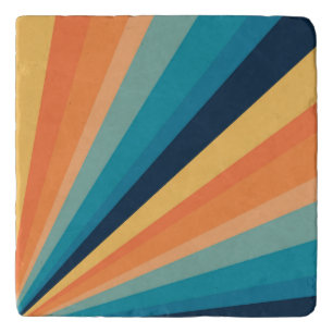Retro sun rays trivet