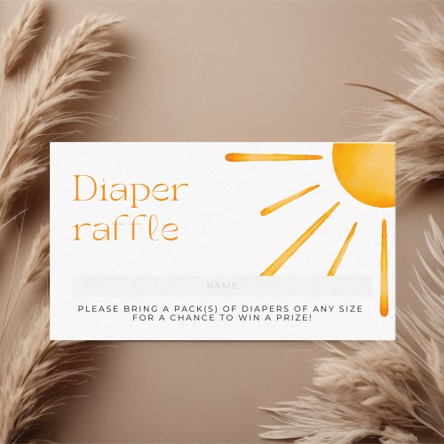 Retro Sun Summer Diaper Raffle Enclosure Card