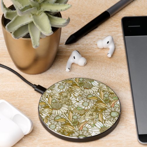 Retro Sunburnt Australian Country Garden Wireless Charger