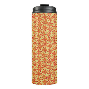 Retro Sunburst Daisy Floral Tumbler in Warm Yellow