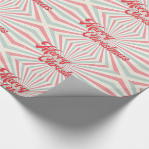 Retro Sunburst Merry Christmas Mid-Century Wrapping Paper