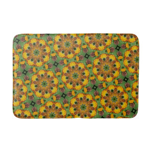Retro Sunflower Bath Mat