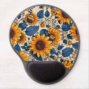 Retro Sunflower - Botanical Gel Mouse Pad