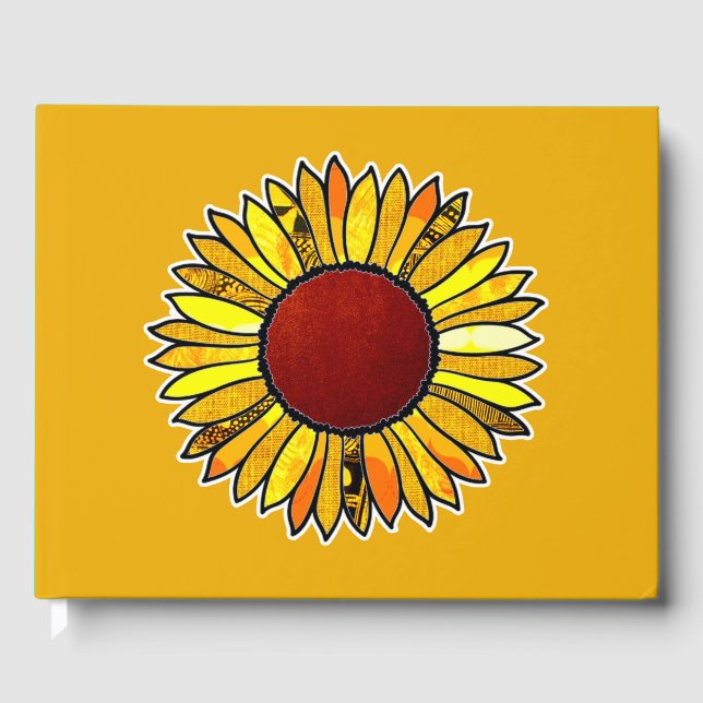 Retro Sunflower Guest Book (Front)