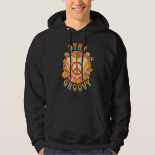 Retro Sunflower Hippie Stay Groovy Positive Mind H Hoodie
