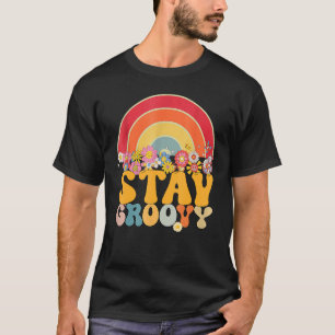 Retro Sunflower Hippie Stay Groovy Positive Mind H T-Shirt