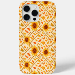Retro Sunflower & Rustic Farmhouse Watercolor iPhone 15 Pro Max Case