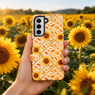 Retro Sunflower & Rustic Farmhouse Watercolor  Samsung Galaxy S21 Case