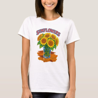 Retro Sunflower T-Shirt – Vintage Floral Graphic