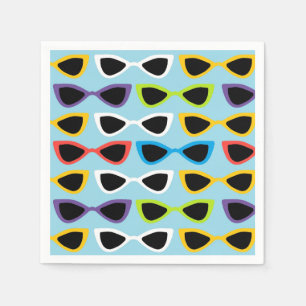 Retro sunglasses cocktail napkin