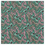Retro Sunglasses Green Pattern Fabric