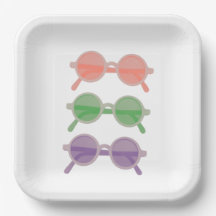 Retro Sunglasses Paper Plates