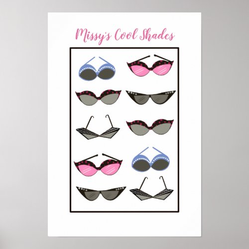 Retro Sunglasses Personalized Poster