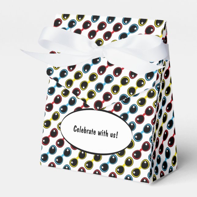 Retro Sunglasses Primary Favor Boxes (Front Side)