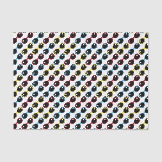 Retro Sunglasses Primary Hues Red Yellow Blue Tissue Paper (Front)