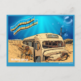 Retro Sunken Houses Postcard