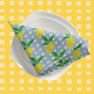 Retro Sunny Yellow Lemon Green Gingham Check Beverage Coaster