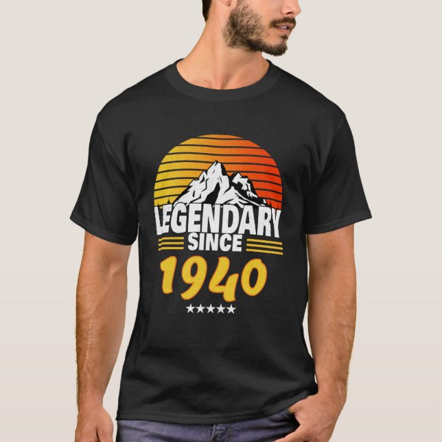 Retro Sunrise LEGENDARY SINCE 1940 T-Shirt (Front)