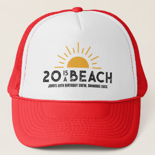 Retro Sunset 20th 30th 40th 50 Birthday Crew Squad Trucker Hat