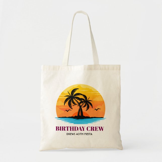 Retro Sunset 20th 30th 40th 50th 60 Birthday Crew  Tote Bag (Front)