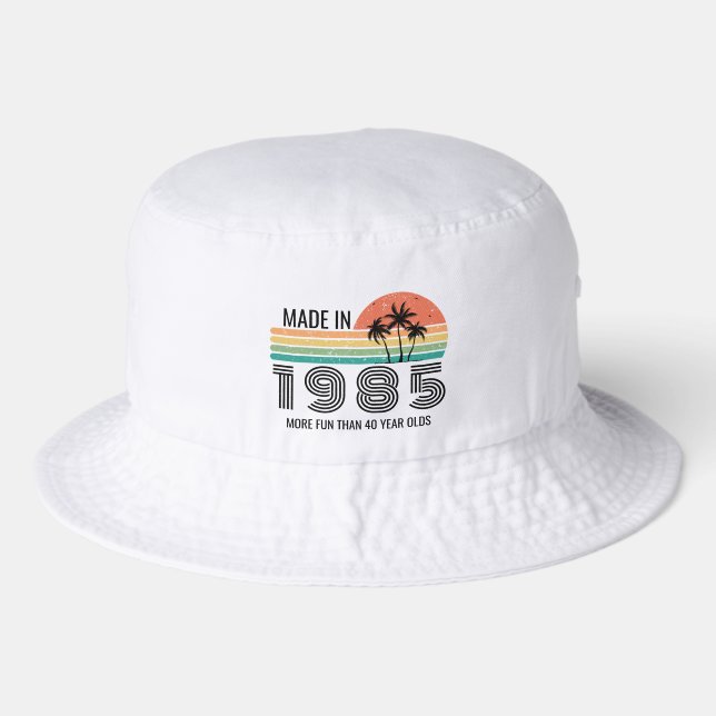 Retro Sunset 21st 30th 40th 50th Birthday Squad Bucket Hat (Front)