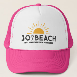 Retro Sunset 30th 40th 50th 60 Birthday Crew Squad Trucker Hat
