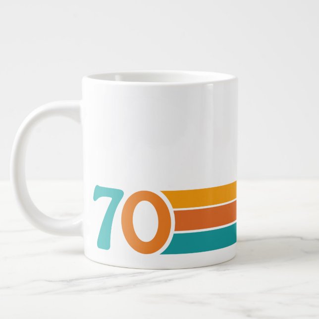 Retro Sunset 70 Giant Coffee Mug (Left)