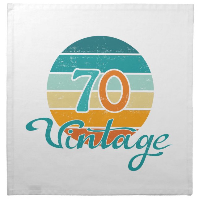 Retro Sunset 70 Vintage Distressed Cloth Napkin (Front)