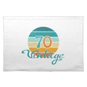 Retro Sunset 70 Vintage Distressed Cloth Placemat