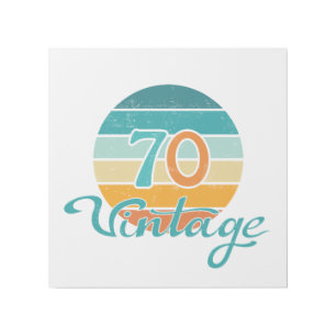 Retro Sunset 70 Vintage Distressed Gallery Wrap