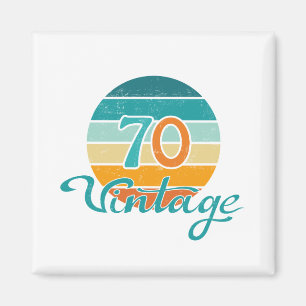 Retro Sunset 70 Vintage Distressed Magnet
