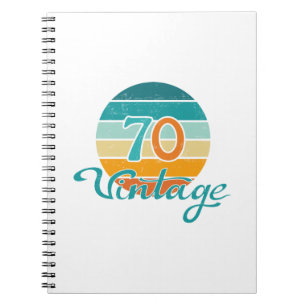 Retro Sunset 70 Vintage Distressed Notebook