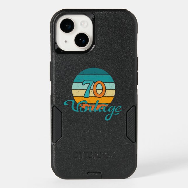Retro Sunset 70 Vintage Distressed Otterbox iPhone Case (Back)