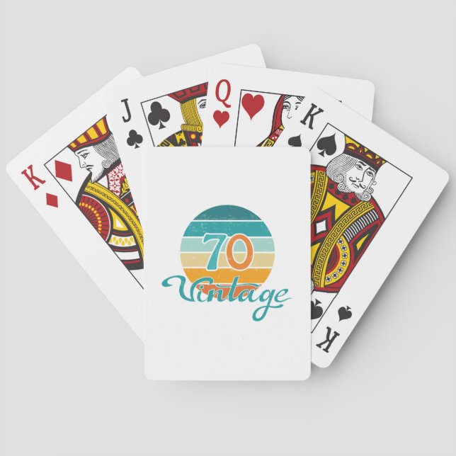 Retro Sunset 70 Vintage Distressed Poker Cards (Back)