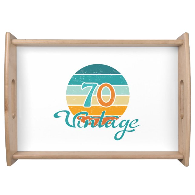 Retro Sunset 70 Vintage Distressed Serving Tray (Front)