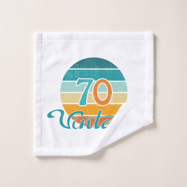 Retro Sunset 70 Vintage Distressed Wash Cloth (Wash Cloth)