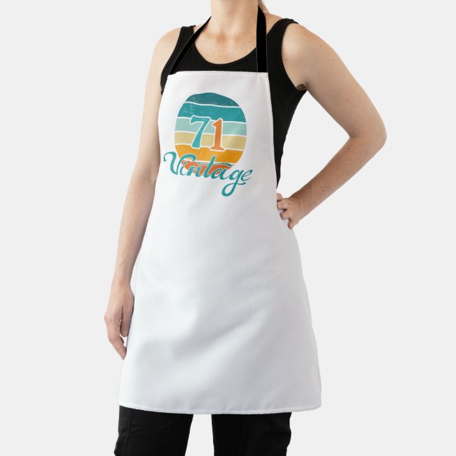 Retro Sunset 71 Vintage Distressed Apron (Insitu)