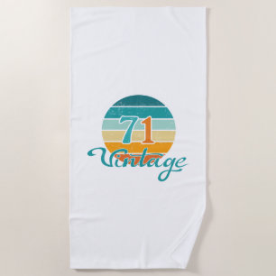 Retro Sunset 71 Vintage Distressed Beach Towel