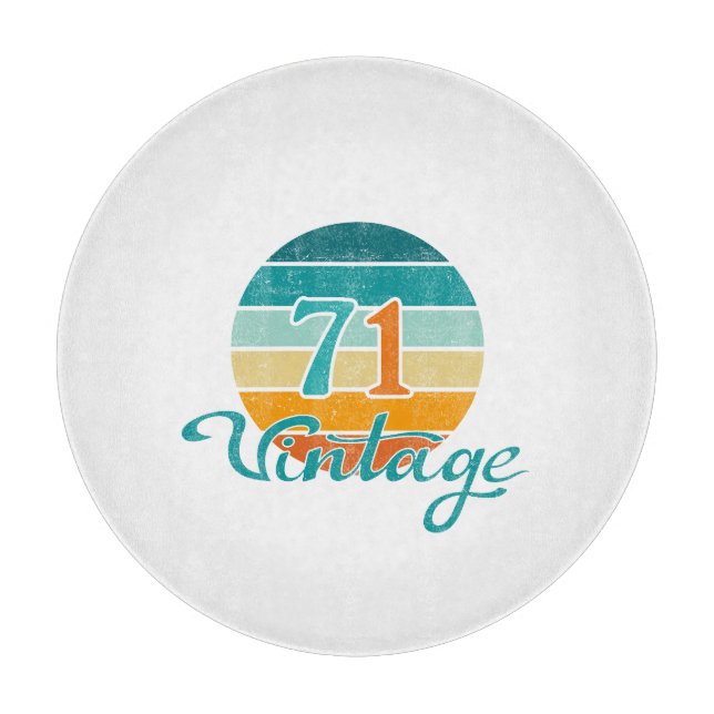 Retro Sunset 71 Vintage Distressed Cutting Board (Front)