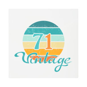 Retro Sunset 71 Vintage Distressed Metal Print