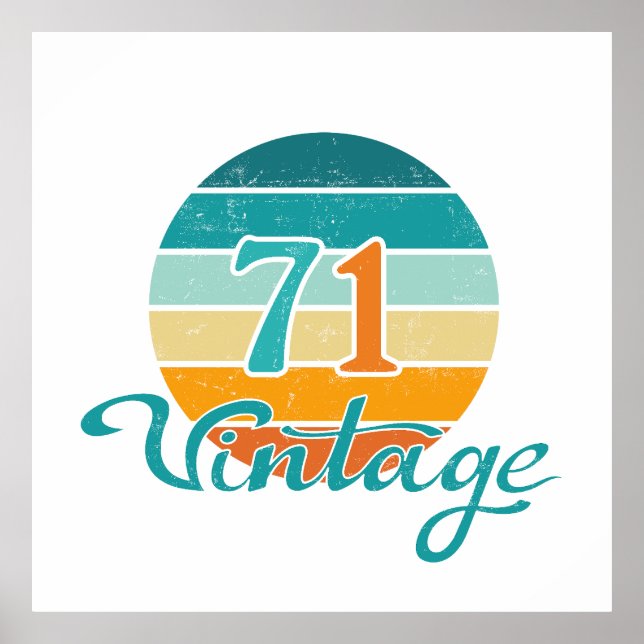 Retro Sunset 71 Vintage Distressed Poster (Front)